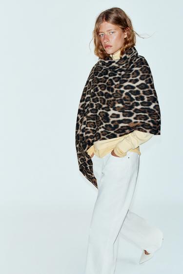 ANIMAL PRINT SCARF — Leopard / Gray 2