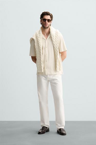 TEXTURED TERRY SHIRT - Ecru by Zara - Image 0