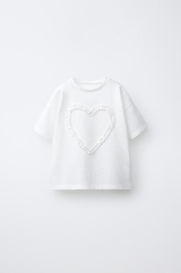 T-SHIRT MED TERRYPRINT - Hvid fra Zara - Billede 0