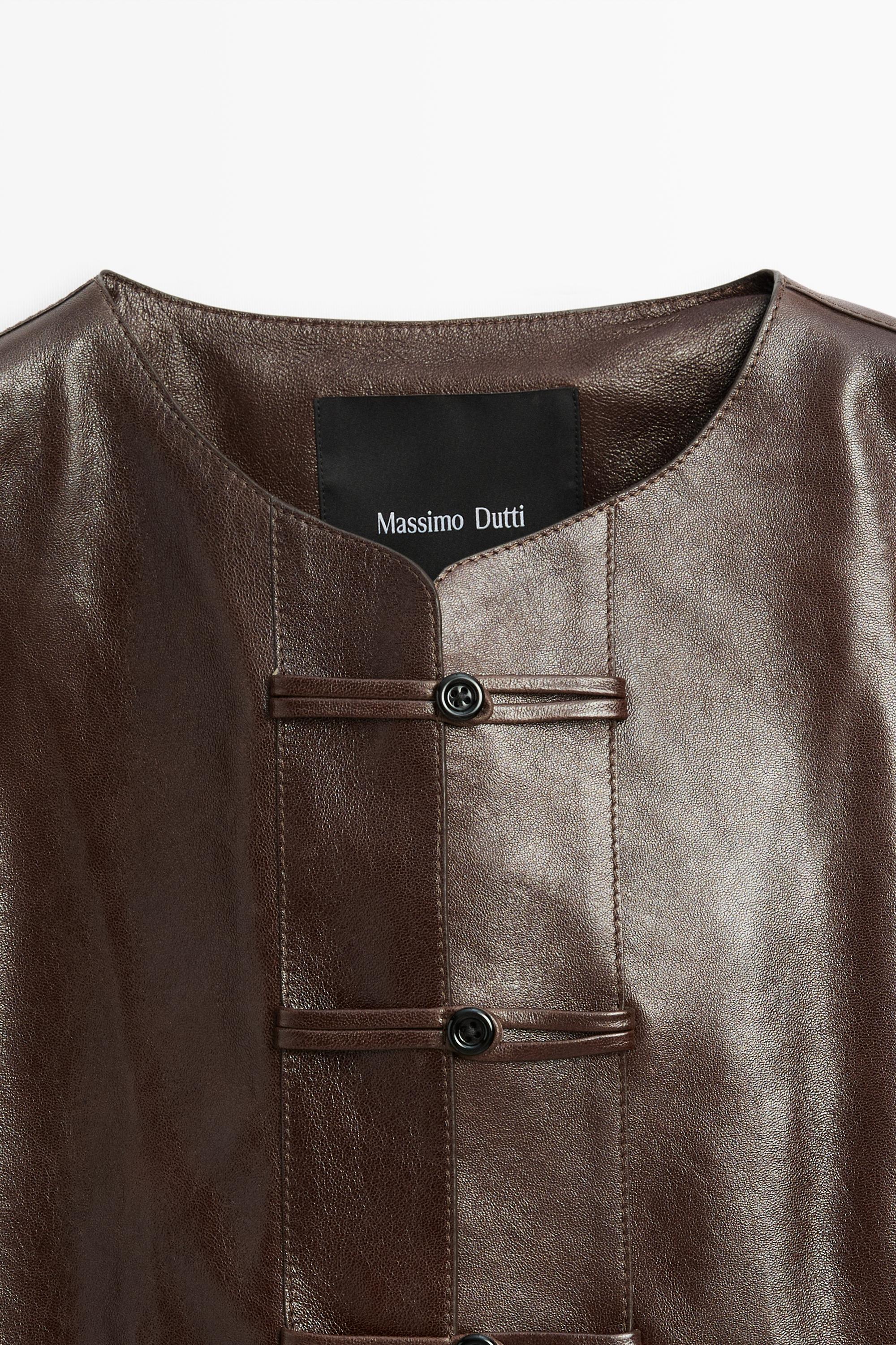 Nappa leather toggle jacket