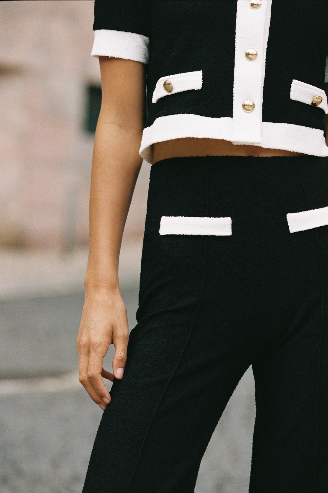 CONTRAST BOUCLÉ PANTS