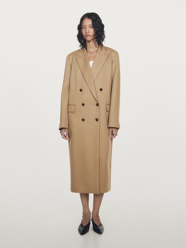 Zara 100% wool long coat - Dark mink