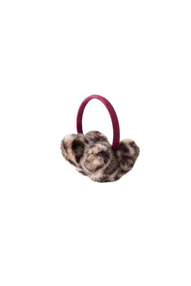Zara ANIMAL PRINT FAUX FUR EARMUFFS - Brown - Image 0