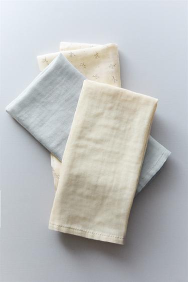 PACK MUSELINAS BEBÉ MINIFLOR (PACK DE 3) - Blanco roto de Zara