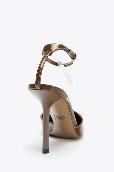 FAUX PATENT HEELED SHOES - Brown by Zara - Image 5