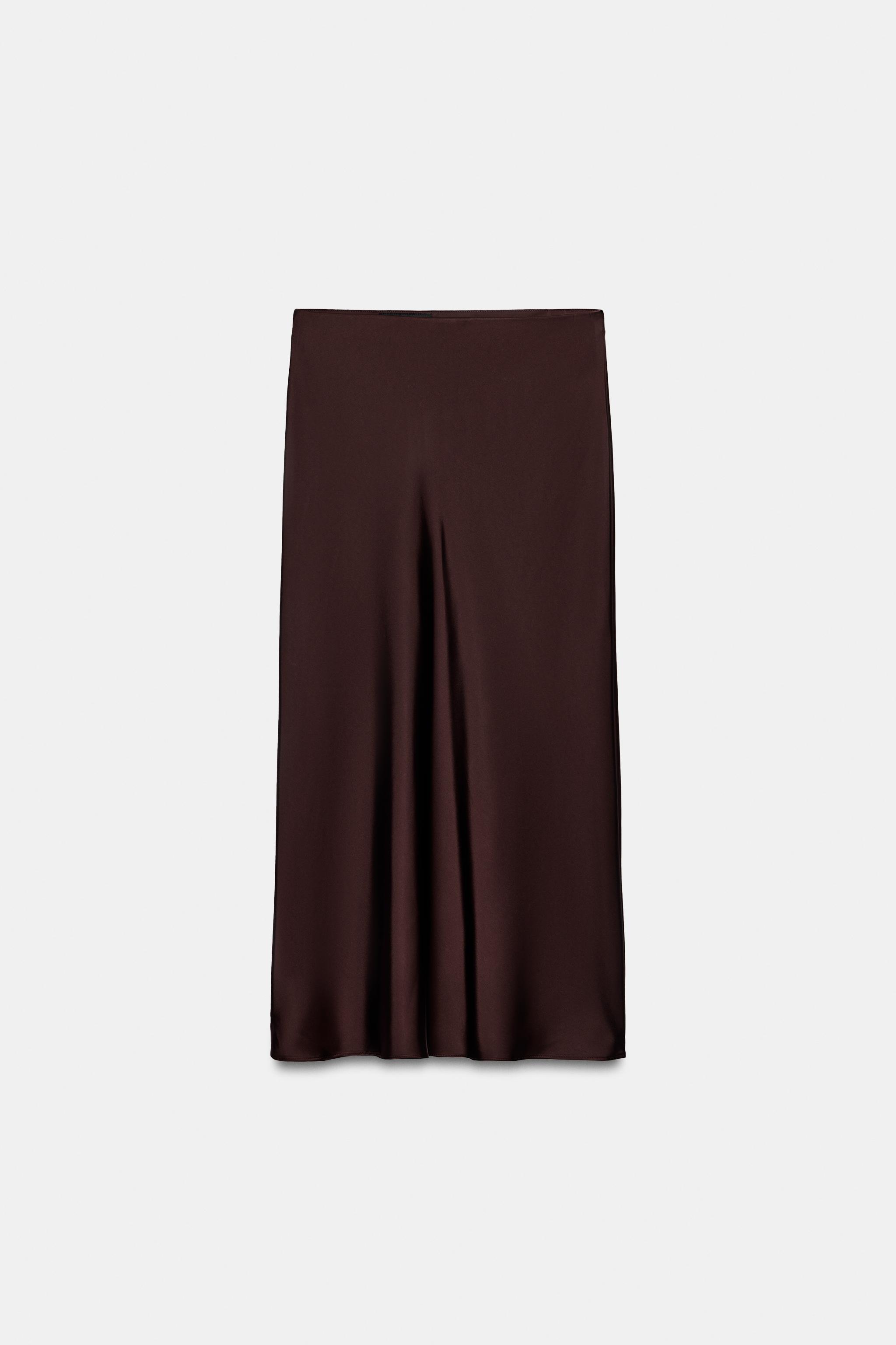 POLKA DOT SATIN EFFECT MIDI SKIRT