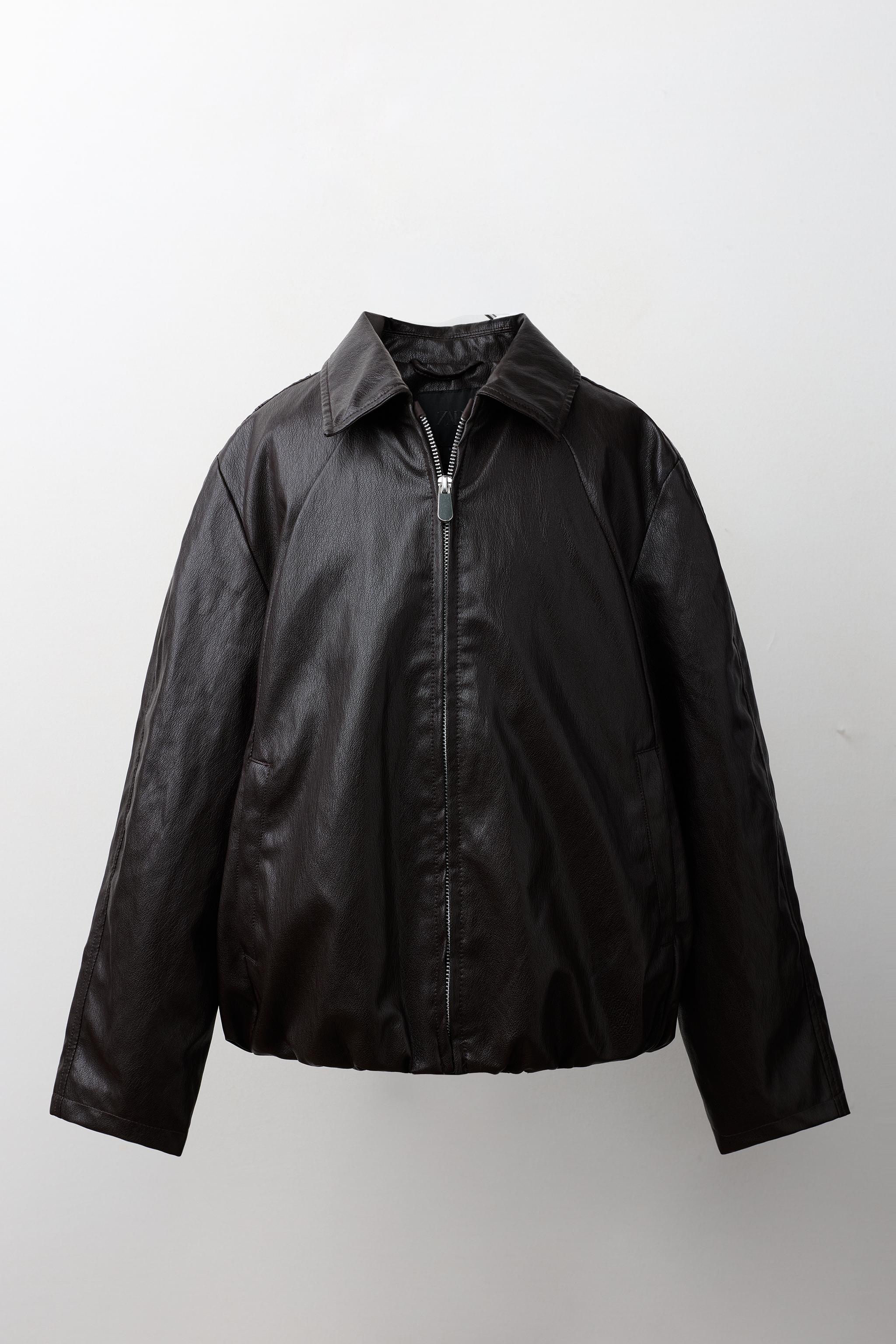 FAUX LEATHER BOMBER JACKET - Brown | ZARA Canada