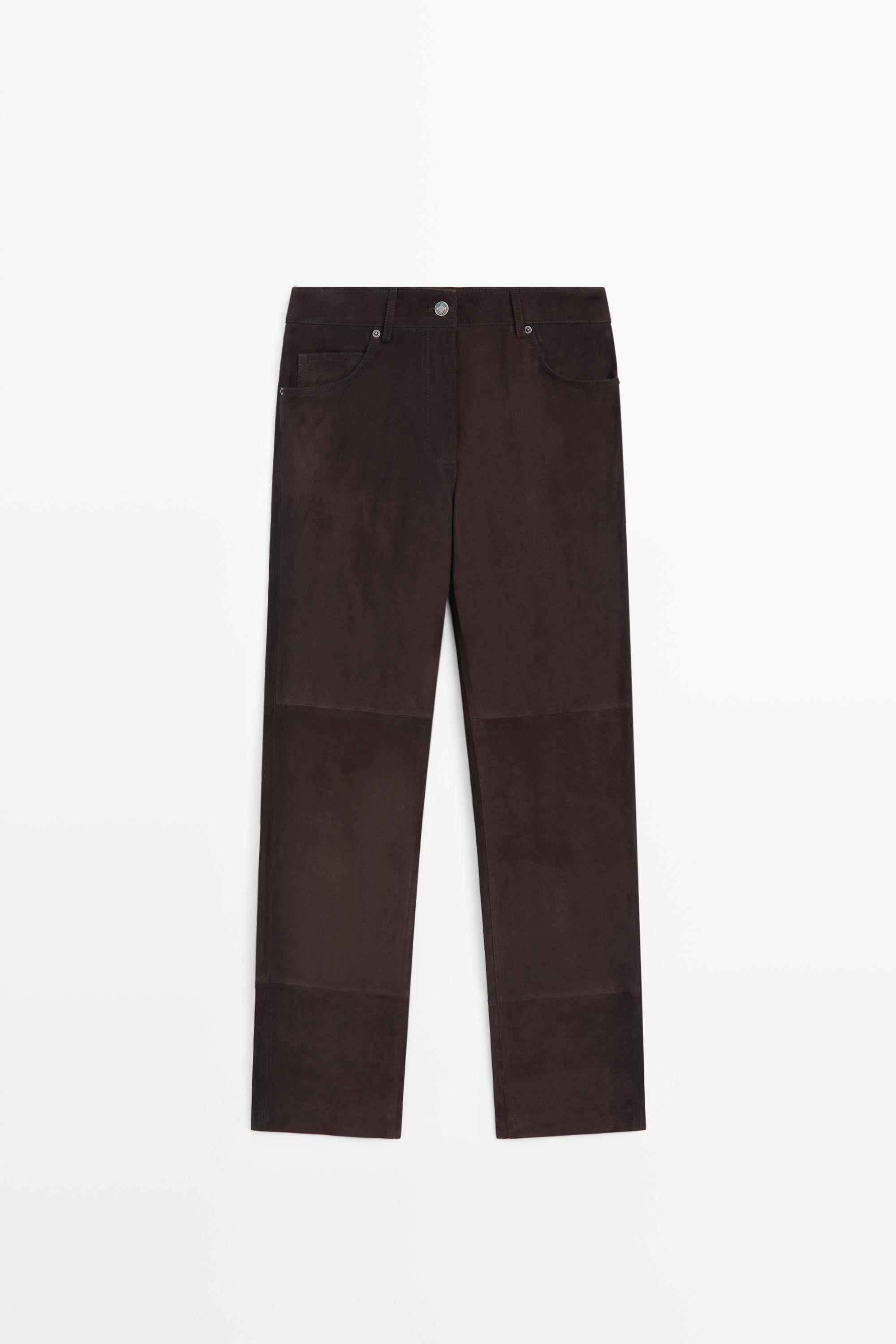 Pantalon en cuir daim
