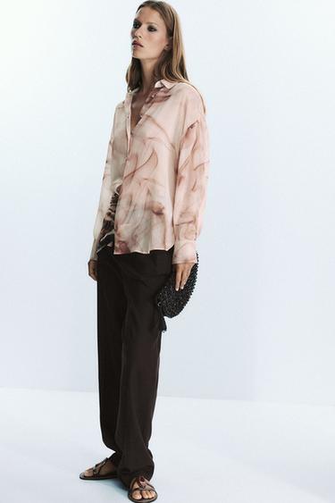 TIE-DYE PRINT COTTON GAUZE BLOUSE - Multicoloured by Zara - Image 5
