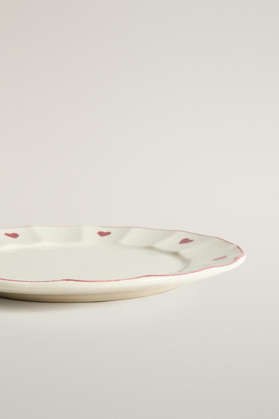 ASSIETTE À DESSERT CŒURS NOËL - Blanc / Rouge de Zara - Image 3