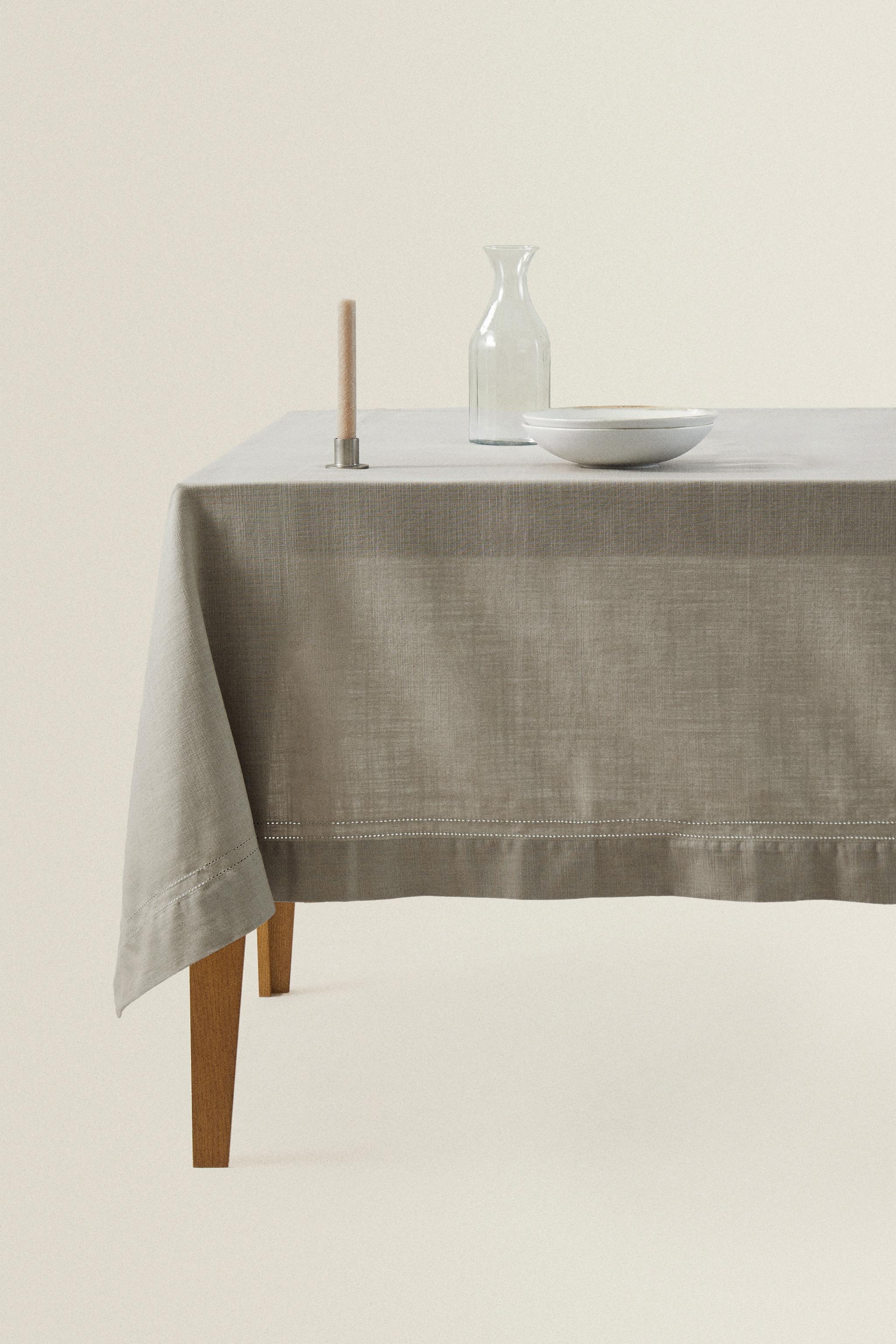 ドロンワーク コットン テーブルクロス - ホワイト | ZARA Japan / 日本