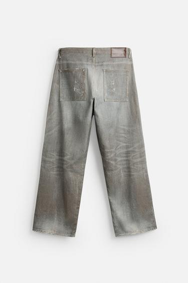 PRINTED BAGGY FIT JEANS - Blue by Zara - Image 7