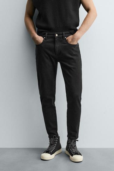 Zara SKINNY CROPPED FIT JEANS - Black