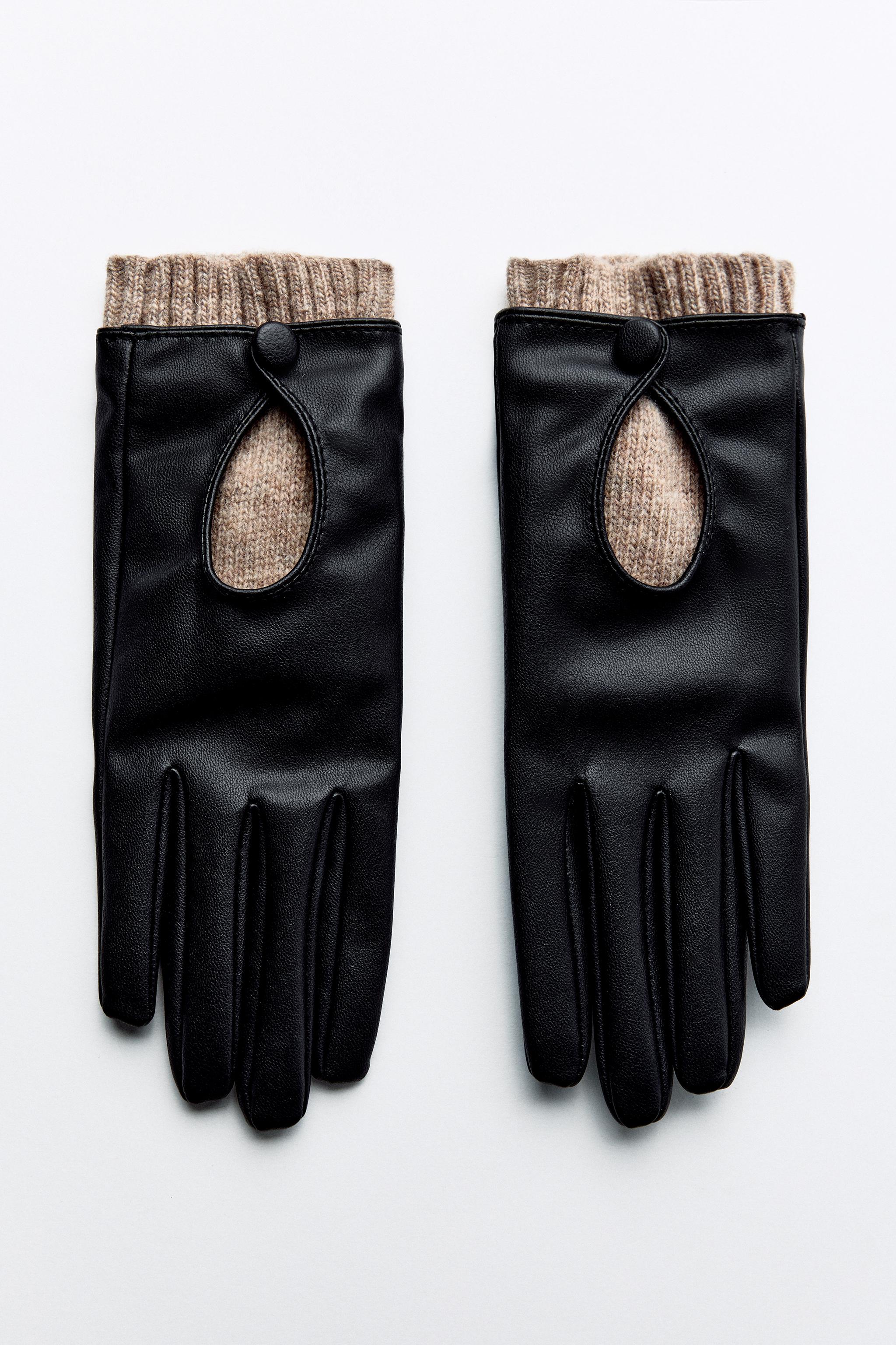 Proximas Novedades Zara Guantes Cortos De Piel ZARA Para Mujer