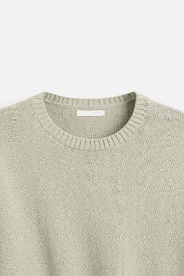 TEXTURED COTTON SWEATER - Sea green by Zara - Image 8
