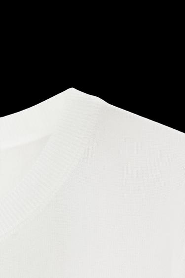 SHORT SLEEVE KNIT TOP - White by Zara