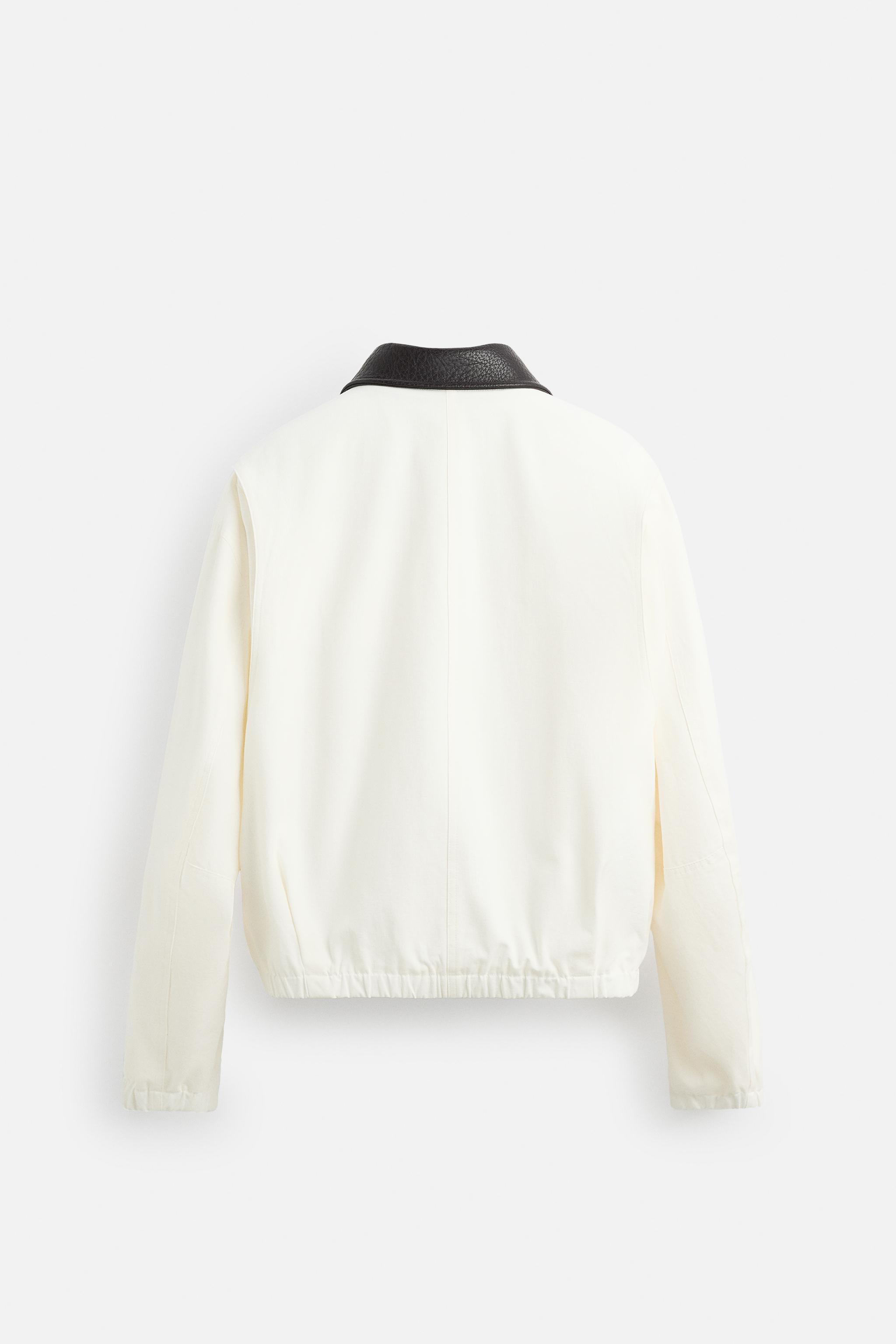 コントラストネック ジャケット - ホワイト | ZARA Japan / 日本