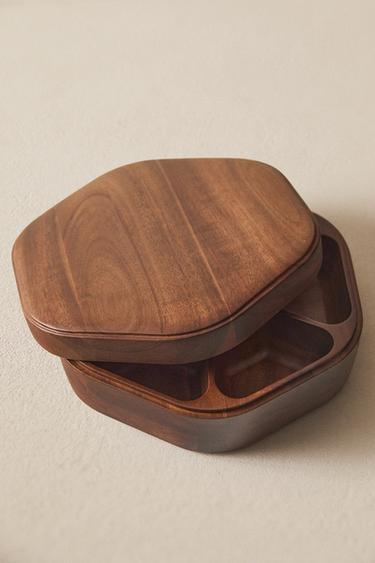 LARGE WOODEN BOX WITH LID - Brown by Zara