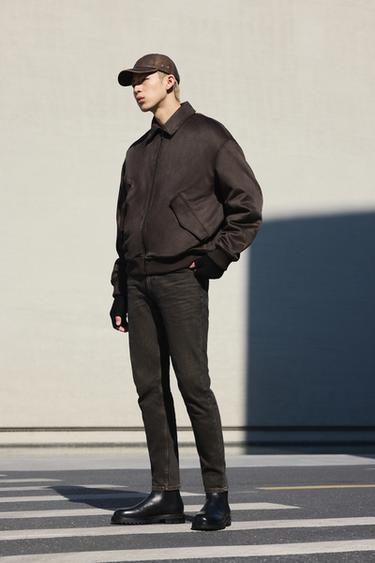 FAUX SUEDE QUILTED JACKET - Brown by Zara