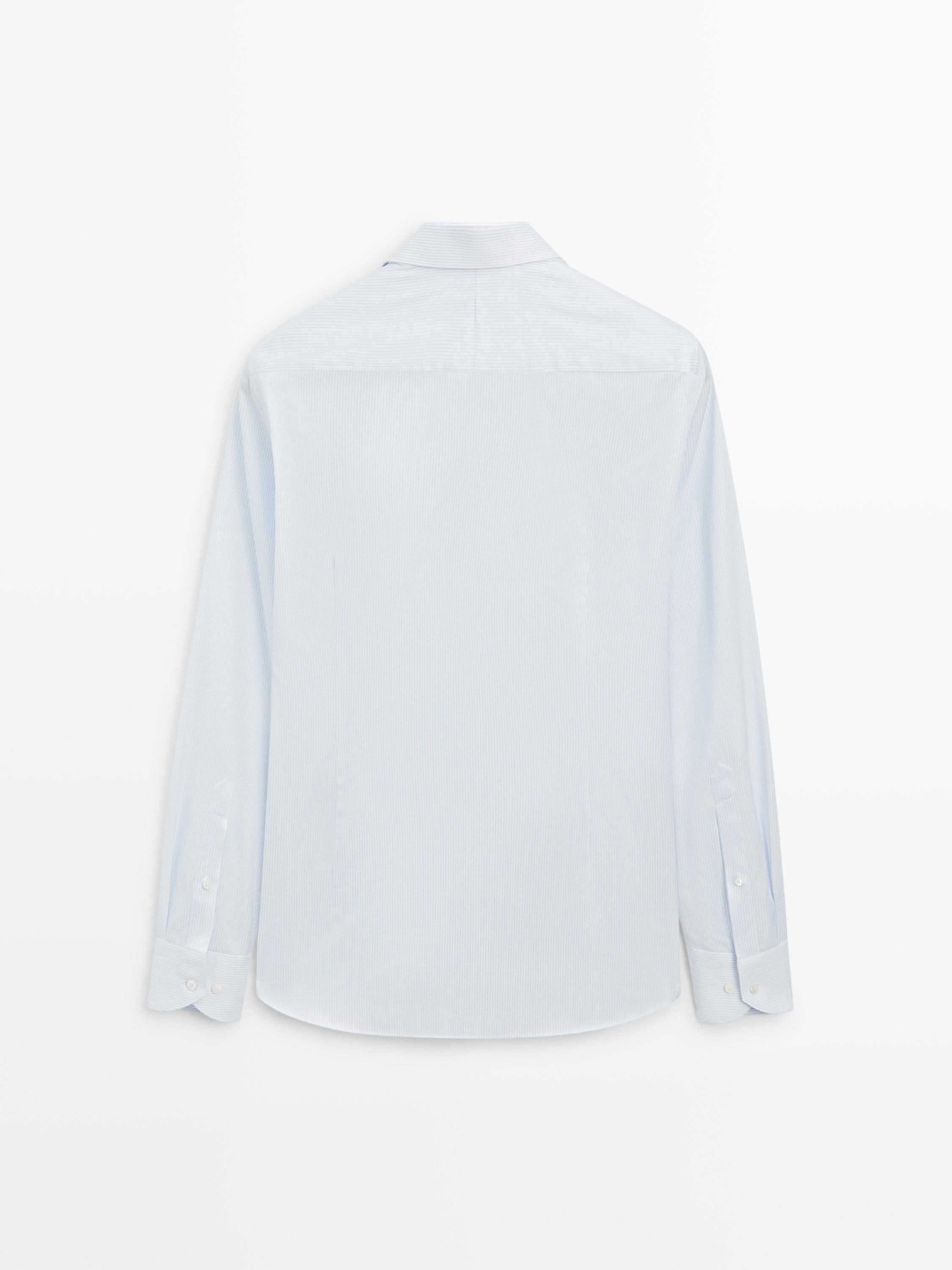 Chemise slim double rayure 100 % coton