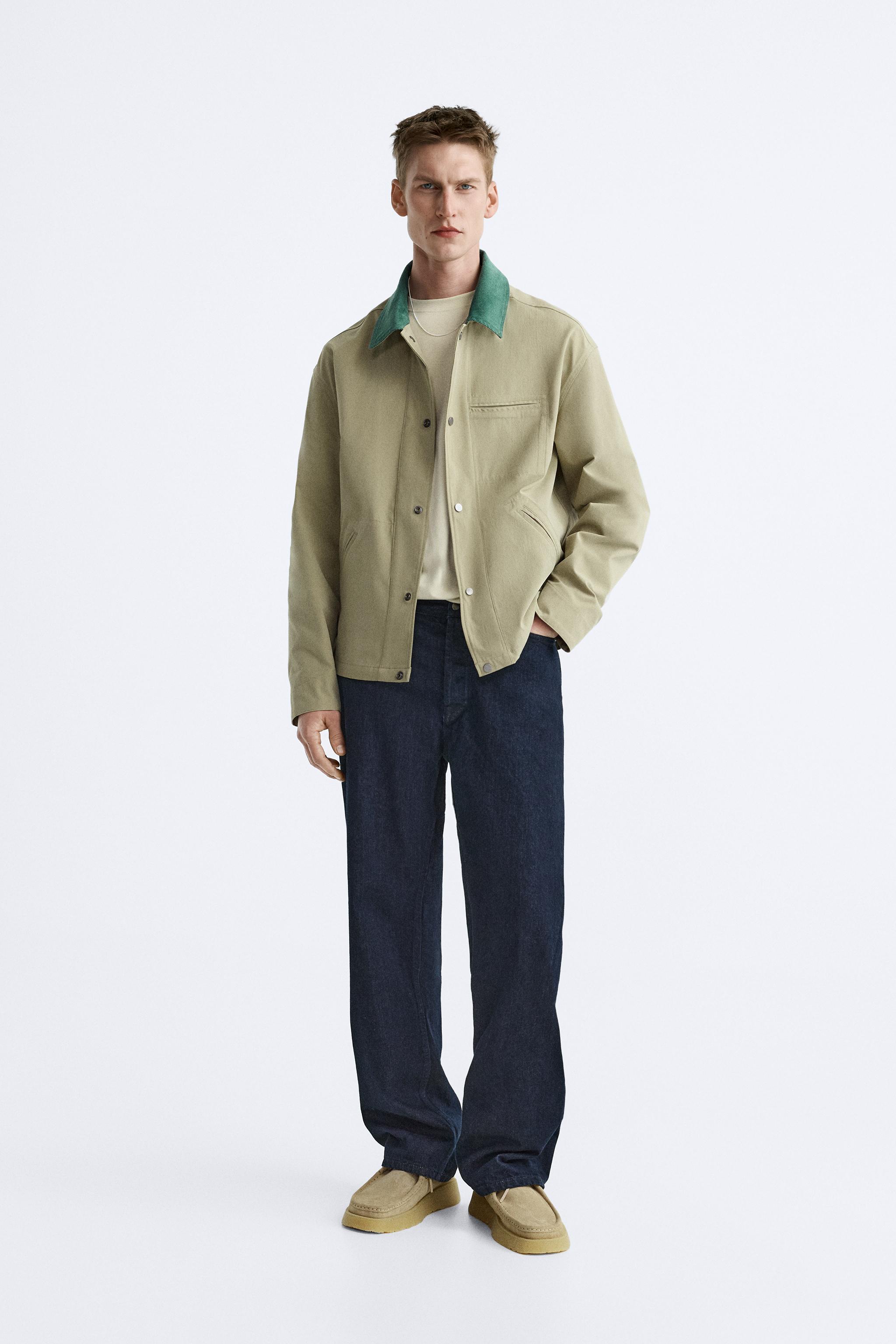 TECHNICAL JACKET WITH CONTRAST COLLAR - Beige | ZARA New Zealand