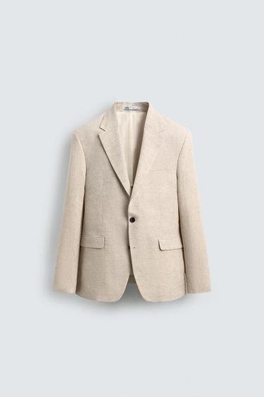 BLAZER TRAJE 100% LINO - Beige claro de Zara