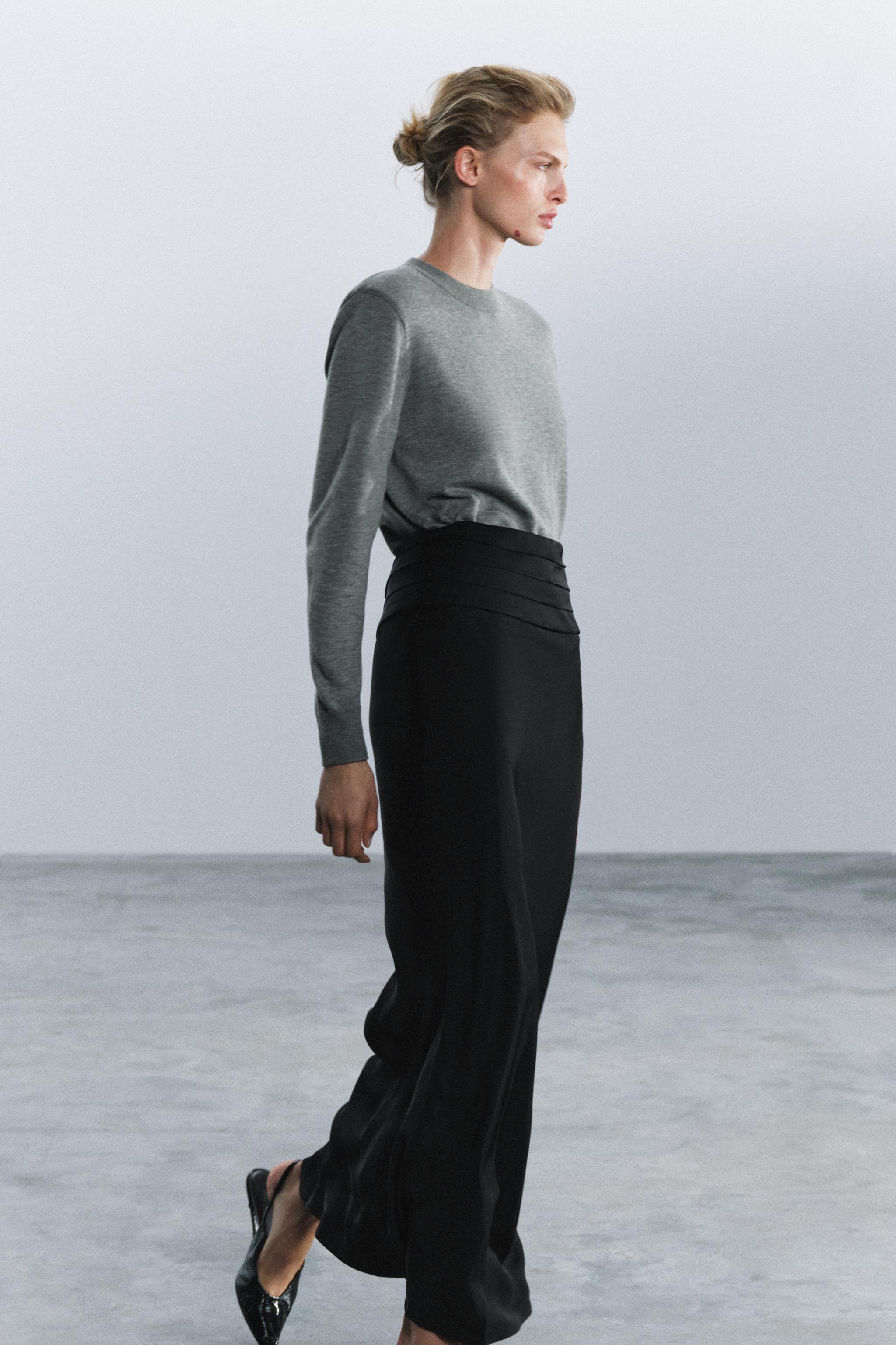 ZW COLLECTION SATIN PENCIL SKIRT - thumbnail 5