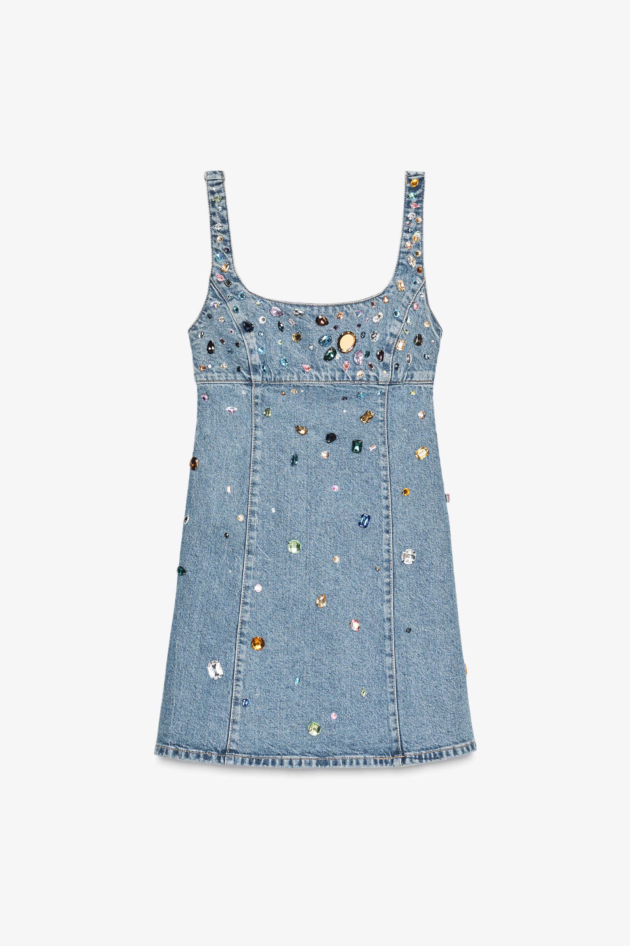 ZARA TRF デニムホルタージャンプスーツ 4365/084 ZARA デニム TRF ホルターネック ジャンプスーツ XSサイズライト
