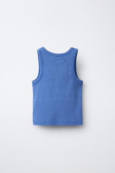 RIBBED RACERBACK TOP - Bluish by Zara - Image 1