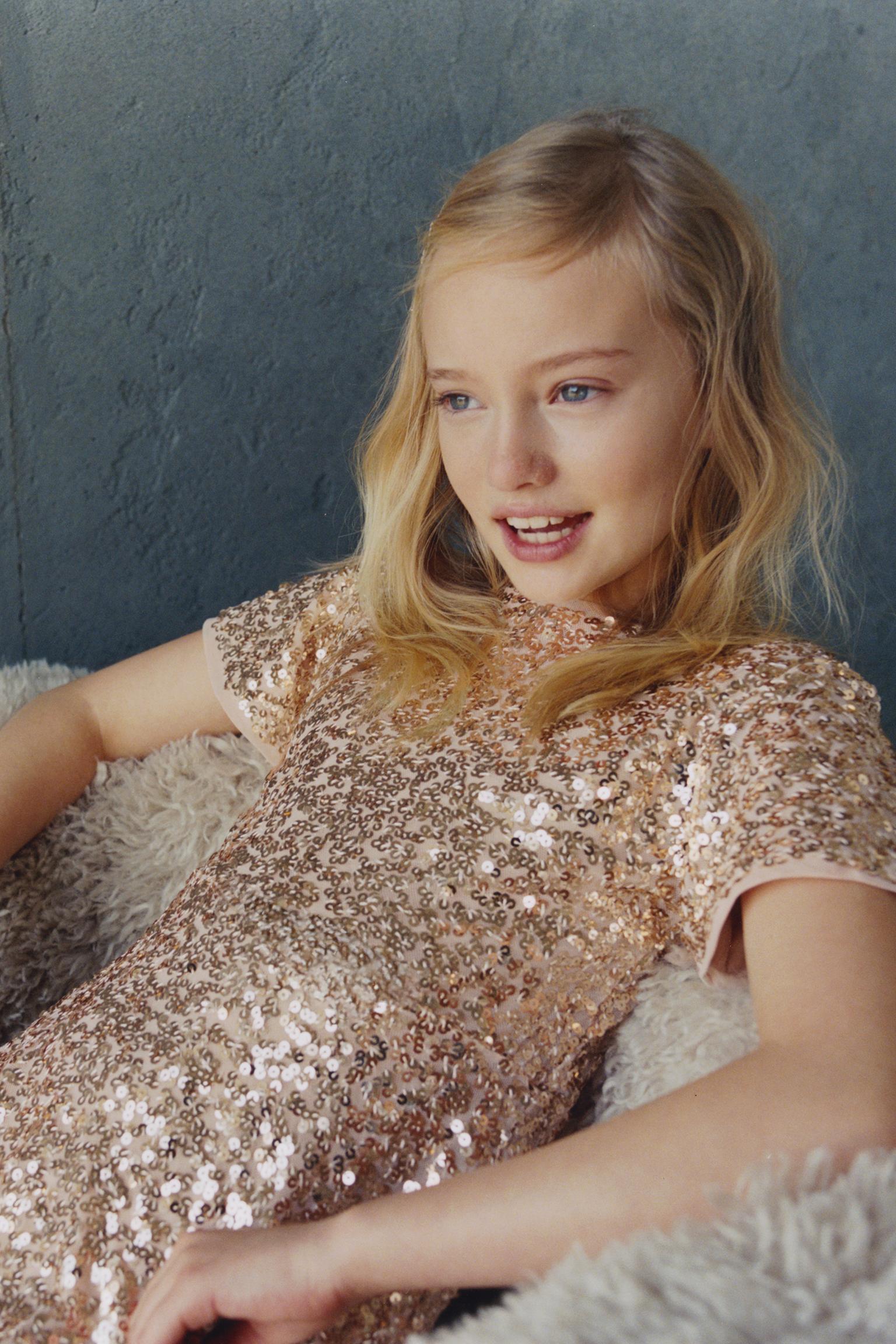SEQUINNED DRESS - Golden | ZARA South Africa
