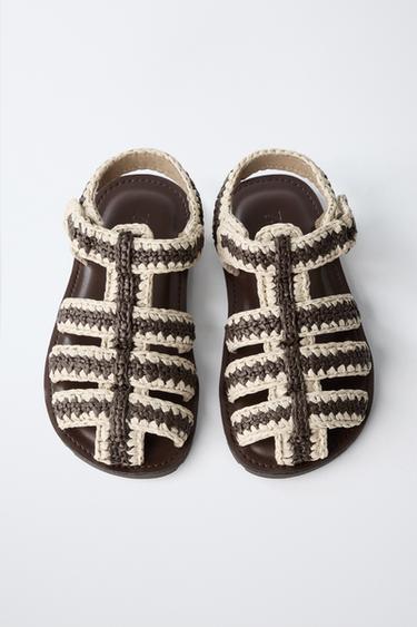 SANDALES STYLE PLAGE CROCHET - Marron de Zara - Image 3