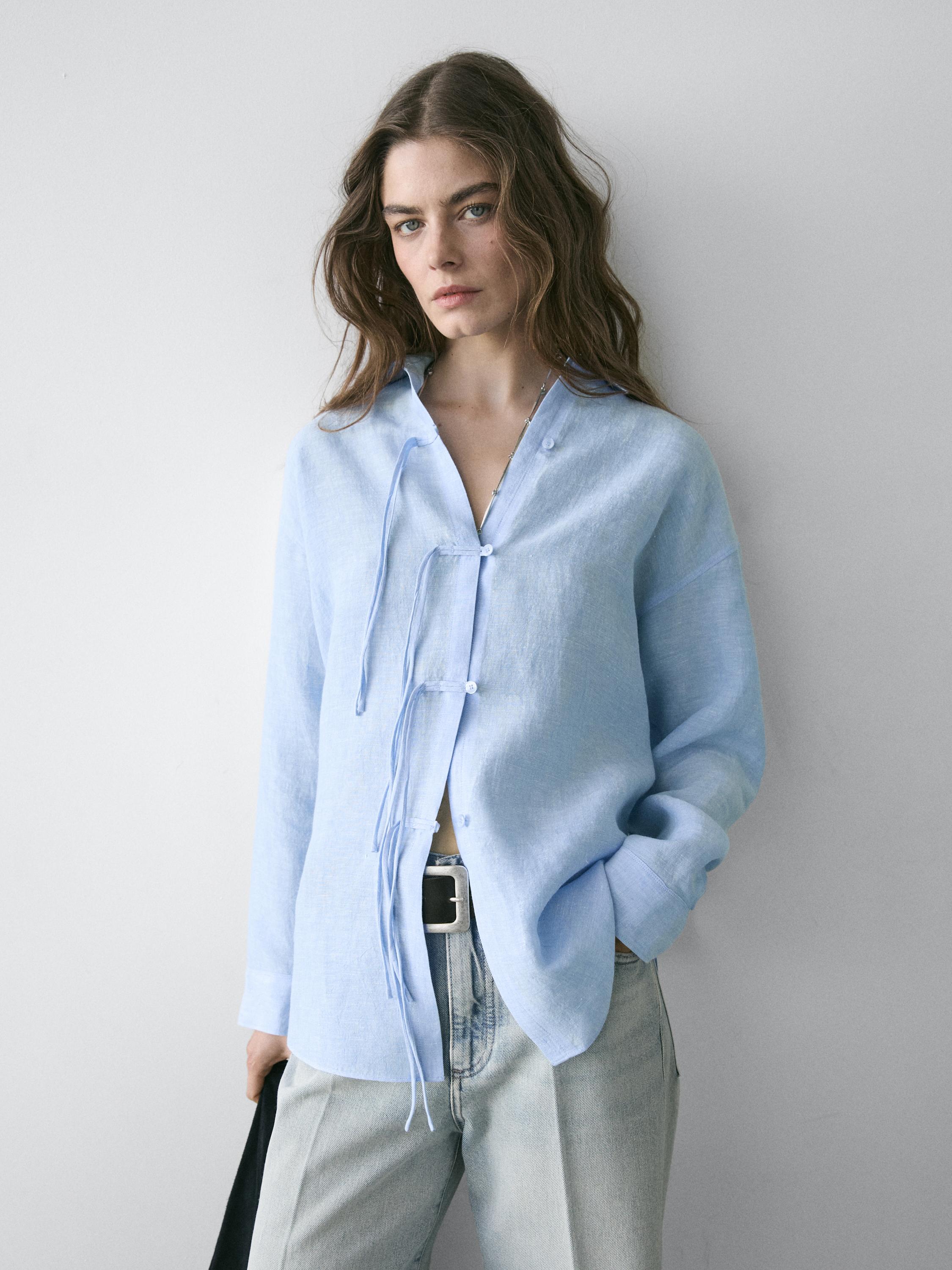 Flowing 100% linen shirt