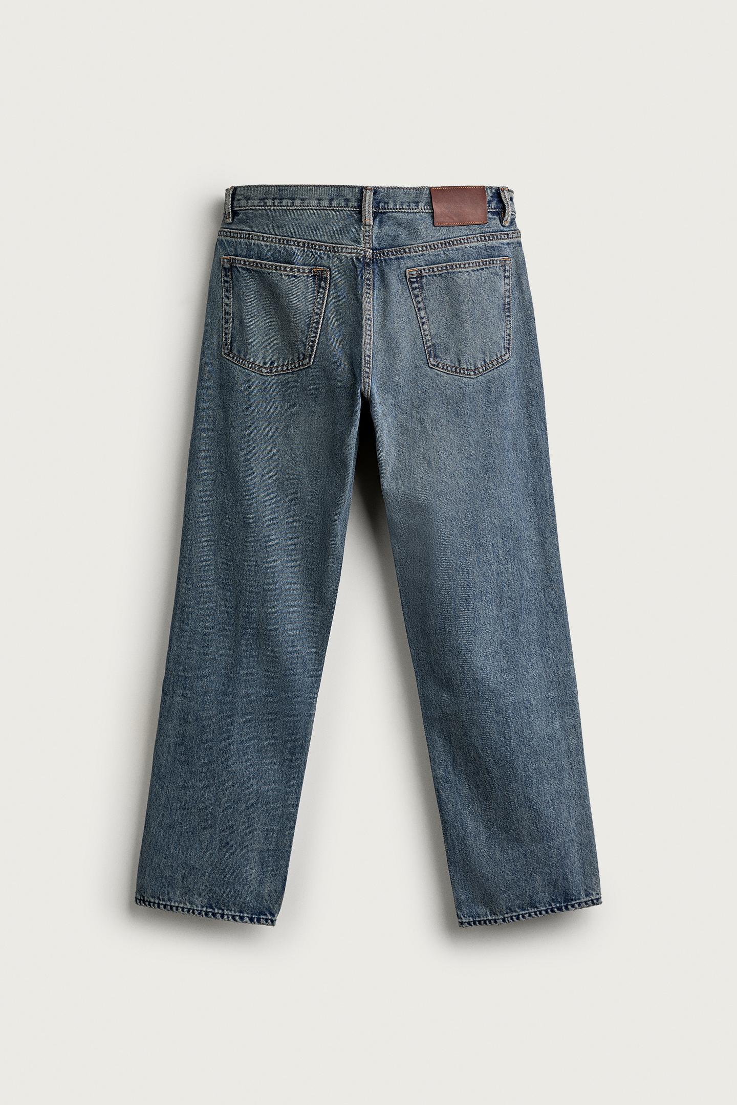 Мужские джинсы Zara Straight-Fit, цвет: Индиго — фото 8