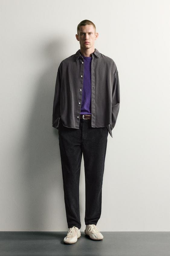 CARROT FIT CORDUROY TROUSERS - Black by Zara - Image 0