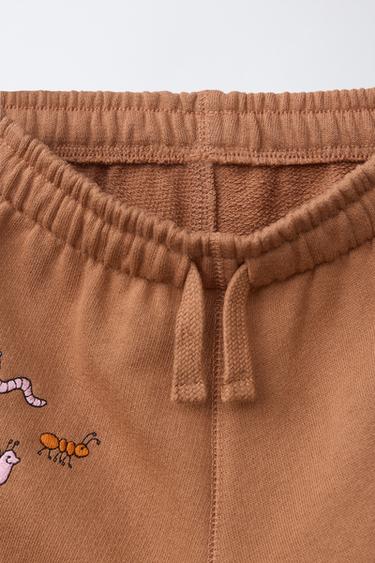 EMBROIDERED ANIMAL PLUSH TROUSERS - Brown by Zara - Image 2