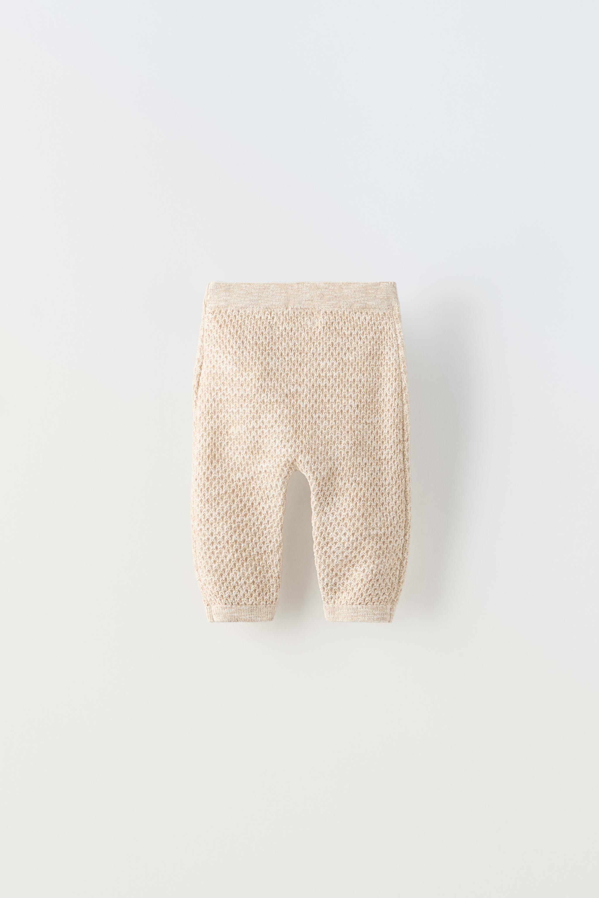 RIBBED TEXTURED LEGGINGS - Brown / Taupe  ZARA UAE -  Dubai/Sharjah/Ajman/UAQ/Fujairah