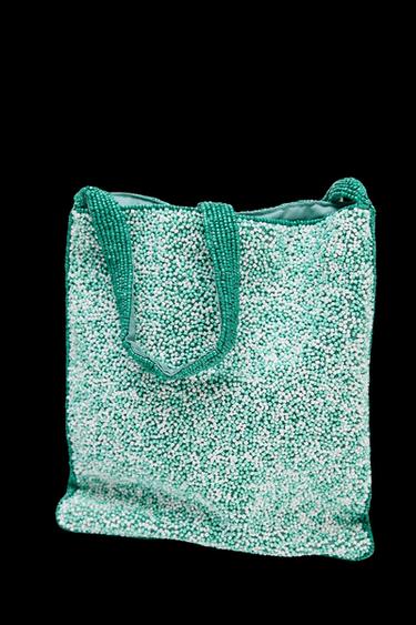 FISH BEADED MINI BUCKET BAG - Green by Zara