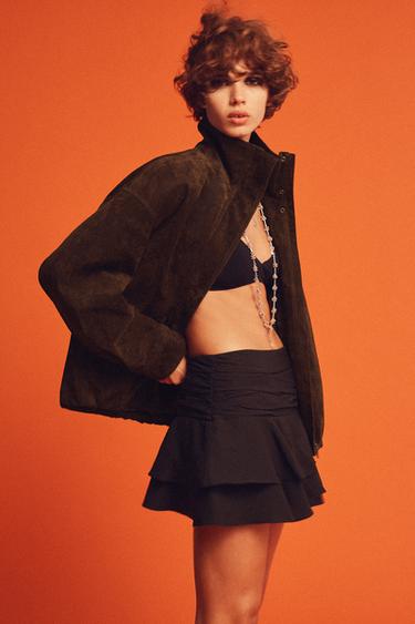 FALDA PANTALÓN VOLANTES - Negro de Zara