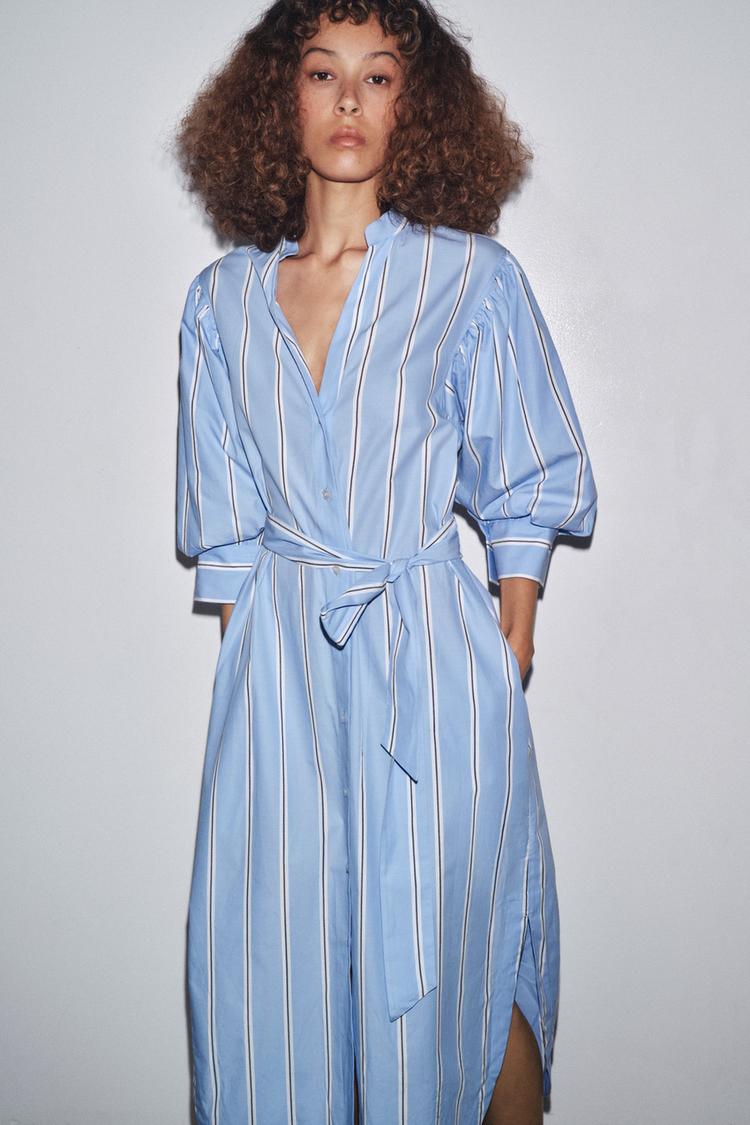 With Belt Zara Ladies Shirt Dress Zara Dresses Zara Long Sleeved