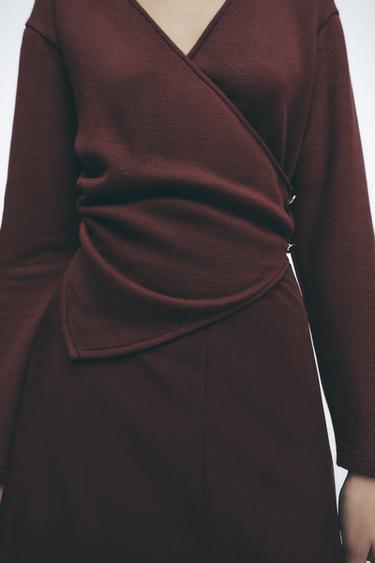 DRESS WITH CLASPS - Aubergine by Zara