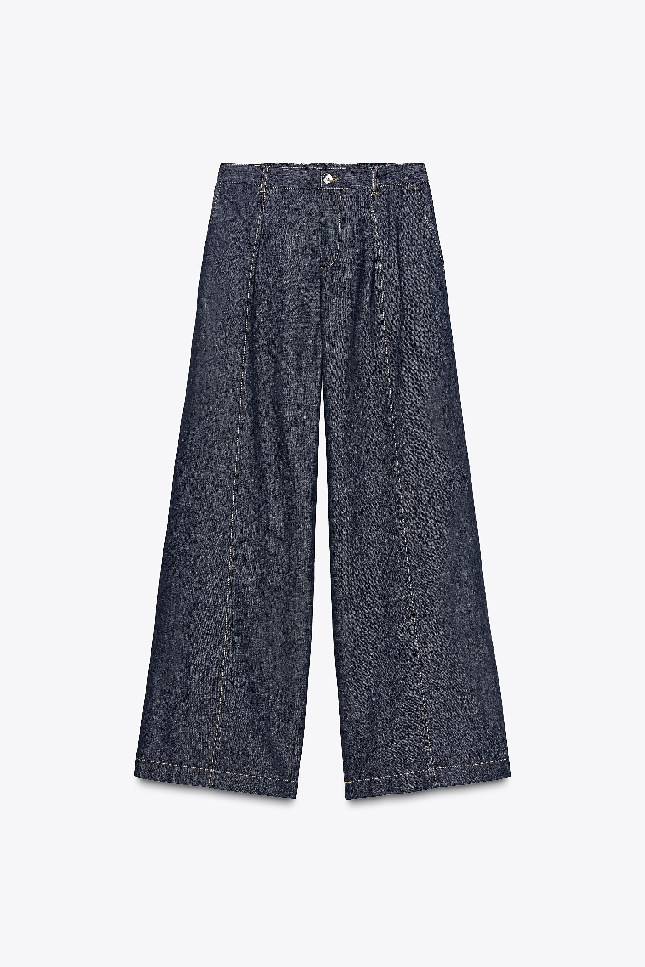 PANTALON LARGE AVEC LIN