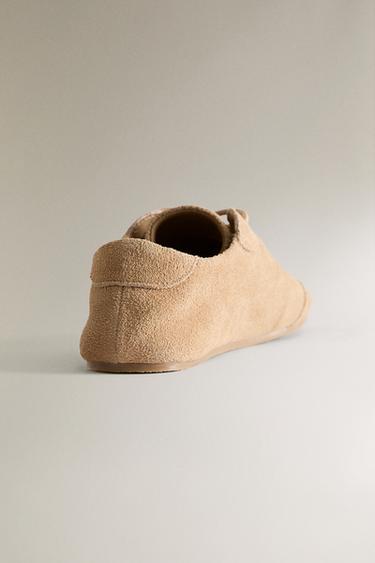 KIDS' LEATHER TRAINERS - Taupe Grey by Zara - Image 4