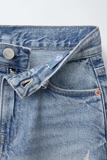 RIPPED FRAYED DENIM SKIRT - Blue by Zara - Image 2