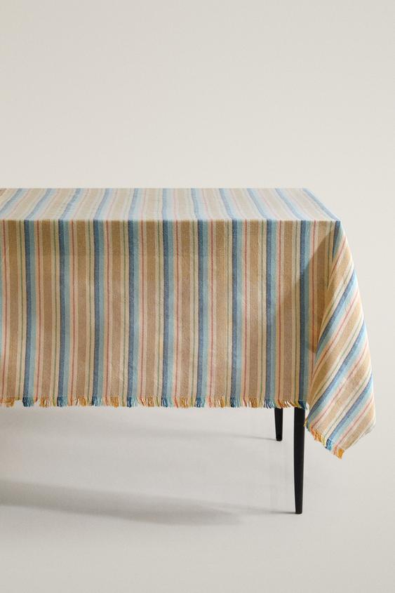 DYED THREAD STRIPED TABLECLOTH - Blues by Zara - Image 0