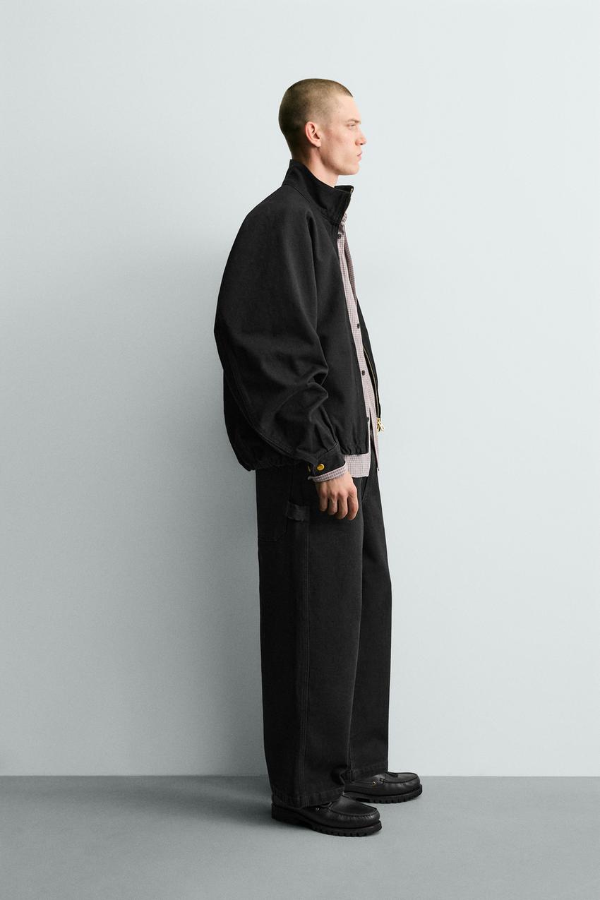BOXY FIT COTTON JACKET - Black