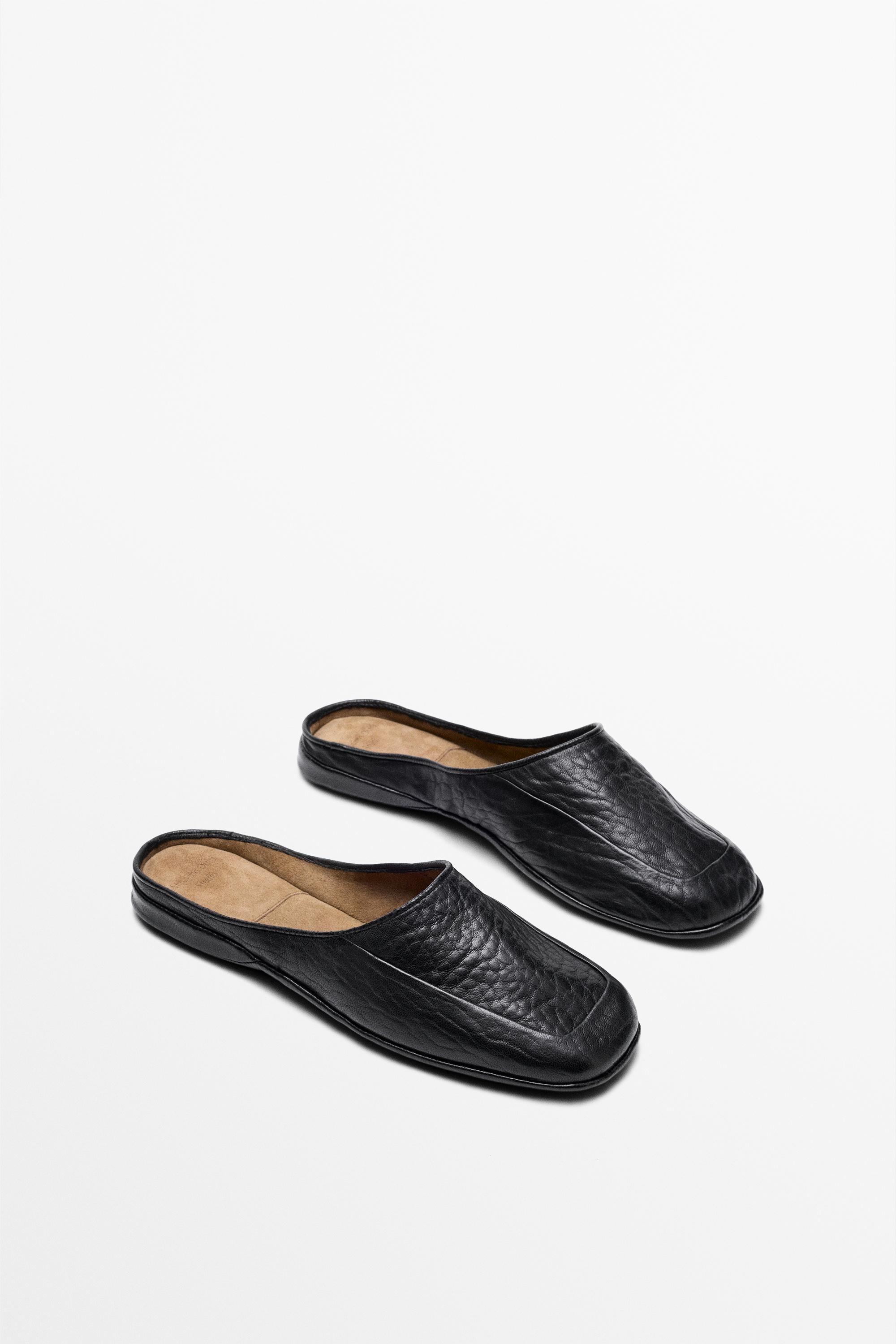 Soft leather mules