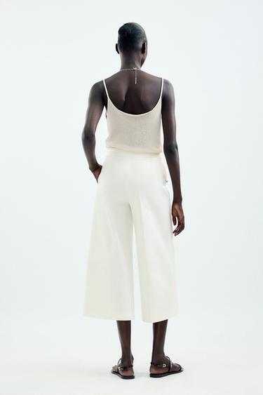 BUTTON CULOTTES - Ecru by Zara - Image 4