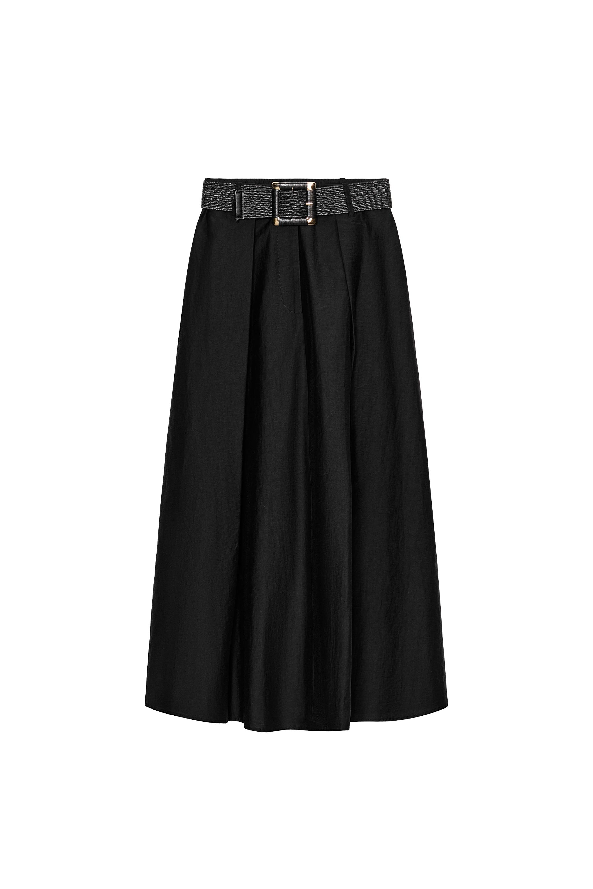 ベルト付きケープミディスカート - ブラック | ZARA Japan / 日本
