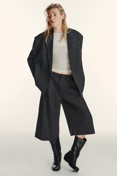 BERMUDAS ANCHAS PREGOS - Gris antracita de Zara - Imaxe 0