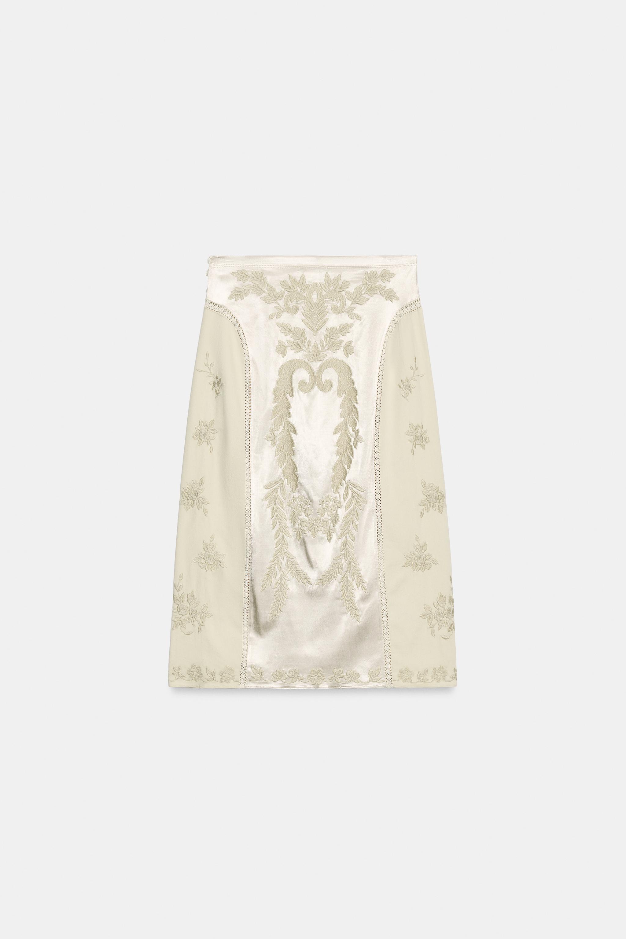 ZW COLLECTION EMBROIDERED MIDI SKIRT